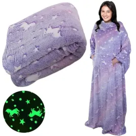 koc-z-rekawami-polar-ciepla-bluza-szlafrok-neon-jednorozec-swiecacy