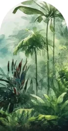 tapeta-luk-fototapeta-scienna-dekoracja-liscie-palmy-jungla-100x190