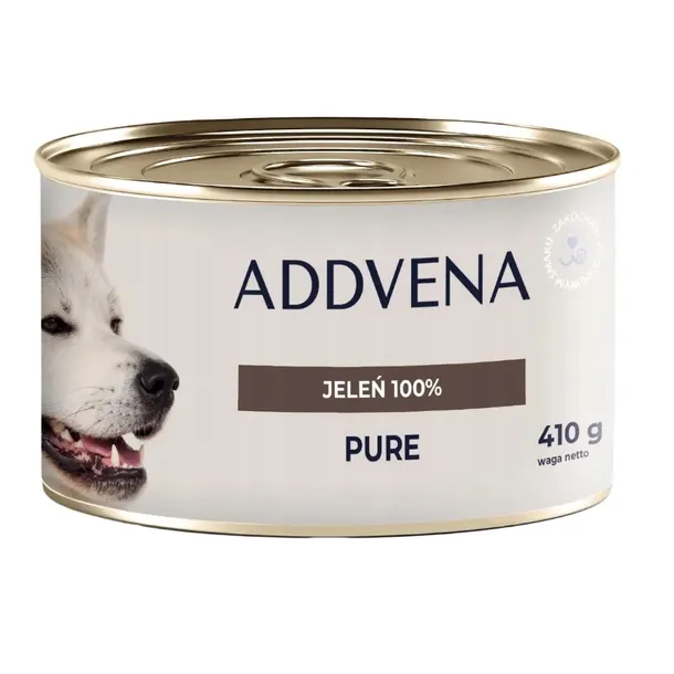 Addvena Moist PURE Jeleń 100% karma mokra dla psów 410g