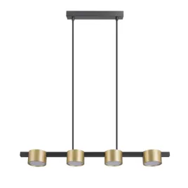 lampa-wiszaca-czarna-zlota-punktowa-nad-stol-wyspe-spoty-4-pkt-polux