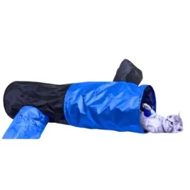 kitty-tunel-dla-kota-z-pomponem-26x90cm-niebieski