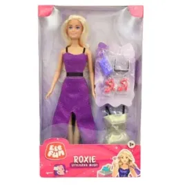 elefun-roxie-stylistka-mody-lalka-akcesoria-buty-torba-fioletowa-sukienka