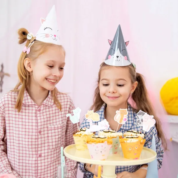 czapeczki-urodzinowe-kotki-6szt-zestaw-urodziny-przyjecie-dekoracja-kot-marka-partypal
