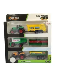 pojazdy-metalowe-rolnicze-z-przyczepami-zestaw-pojazdow-traktor-kombajn