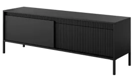 szafka-rtv-loren-153-cm-czarna-ryflowane-fronty-metalowe-nogi-push-to-open