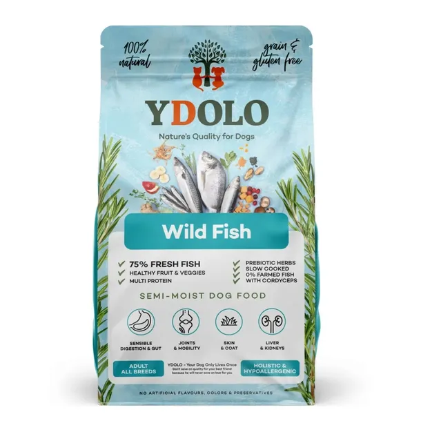 YDOLO Wild Fish ryby morskie 10kg PÓŁWILGOTNA Dla Dorosłych Psów 0 Grochu