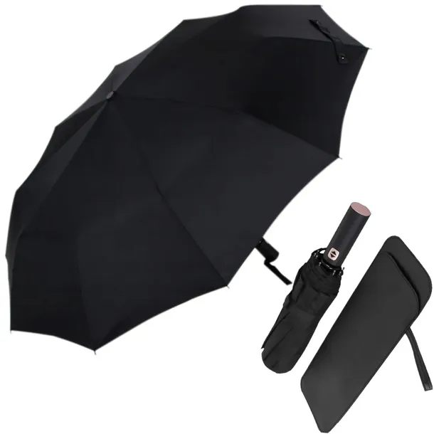PARASOL SKŁADANY ELEGANCKI WYTRZYMAŁY 10 PANELI WŁÓKNO SZKLANE AUTOMATYCZNY