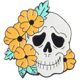 pin-przypinka-metalowa-czaszka-kwiaty