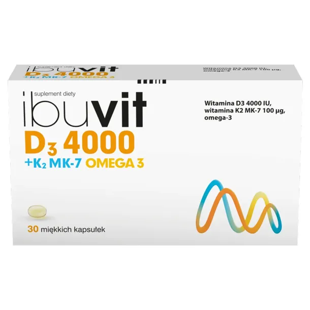 Witamina D3 Ibuvit D3 4000 + K2 MK-7 Omega3 - 30 kapsułek POLPHARMA
