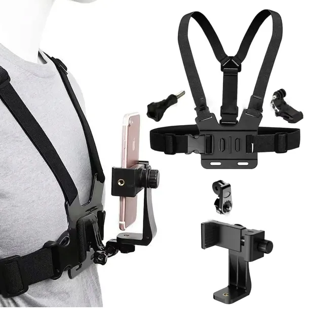 UPRZĄŻ SZELKI UCHWYT NA KLATKĘ PIERSIOWĄ NA TELEFON KAMERĘ DO GOPRO DJI