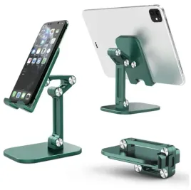 biurkowy-uchwyt-skladany-stojak-na-telefon-tablet-stabnilny-zielony