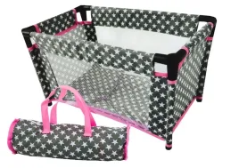 lozeczko-w-gwiazdki-dla-lalek-alice-szaro-rozowe