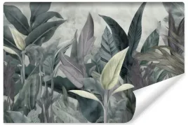 fototapeta-do-jadalni-liscie-rosliny-natura-beton-abstrakcja-450x300