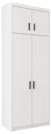 szafa-dwudrzwiowa-biala-z-nadstawka-laminat-z-polkami-drazkiem-87-cm-lena