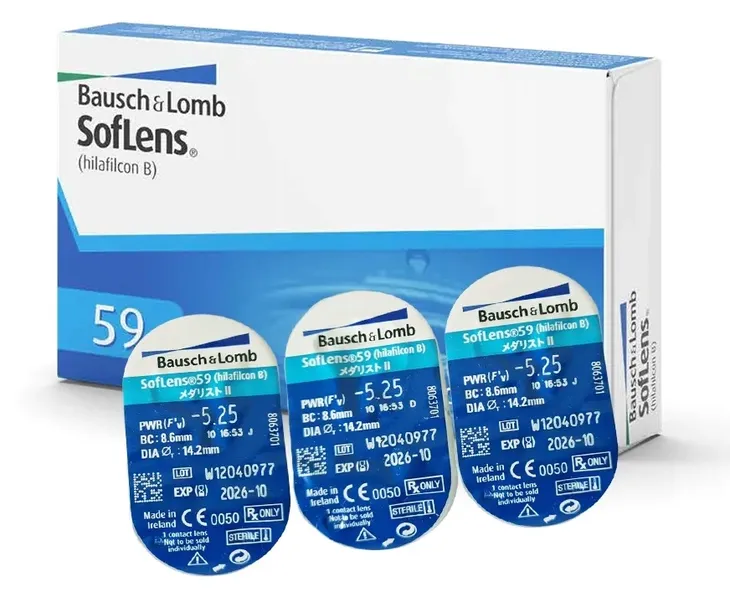 Soczewki kontaktowe miesięczne Bausch Lomb SofLens 59 6 szt Moc -5,50