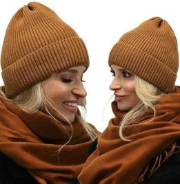 karmelowa-czapka-beanie-sportowa-prazek-n1