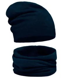 czapka-komplet-zestaw-damski-czapka-komin-tuba-na-prezent-kolor-granatowy