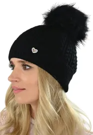 damska-ciepla-czapka-zimowa-pompon-czarny-v22