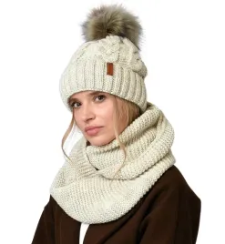 gruby-zimowy-komplet-damski-czapka-z-kominem-polski-producent-bezowy-k11