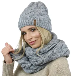 zimowy-damski-gruby-komplet-czapka-komin-szary-k9