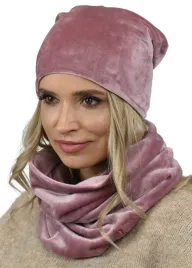 przyjemny-komplet-damski-czapka-i-komin-welur-wz5