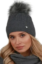 kobiecka-ciepla-czapka-zimowa-pompon-grafit-v22