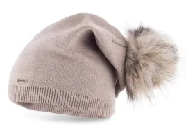 ciepla-czapka-beanie-z-pomponem-cappucino-p1