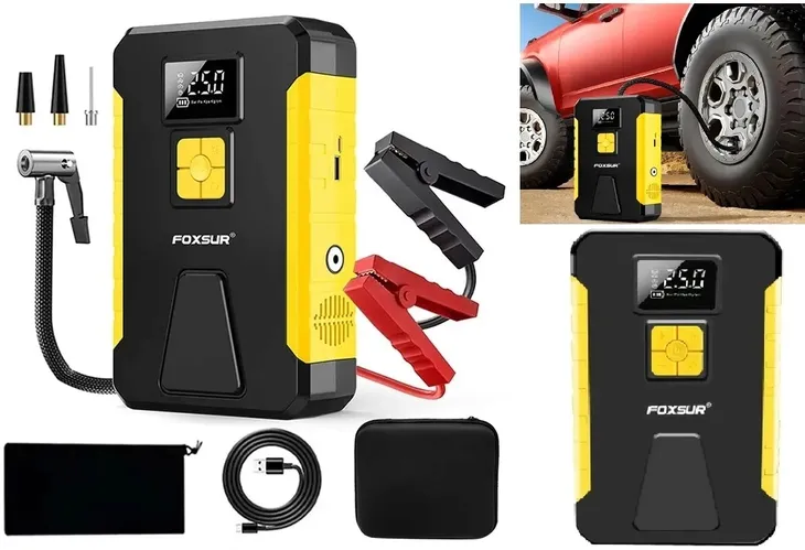 Mocny Jump Starter BOOSTER Rozruch PowerBank Kompresor 12V 26800 mAh 800 A