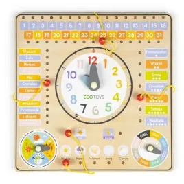 drewniana-tablica-manipulacyjna-kalendarz-zegar-ecotoys