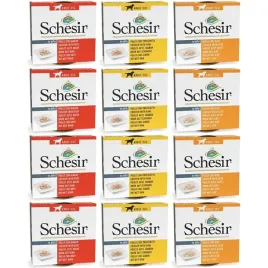 mokra-karma-dla-psa-schesir-adult-fileciki-z-kurczaka-mix-12x150g