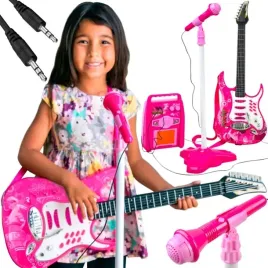 duza-gitara-elektryczna-dla-dzieci-mikrofon-piecyk-statyw-wzmacniacz-rozowa
