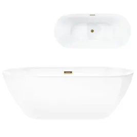 wanna-wolnostojaca-corsan-olvena-150-cm-korek-klik-klak-szczotkowane-zloto