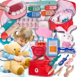 doktor-drewniany-zestaw-malego-lekarza-dentysty-w-walizce-dzieci-gratis