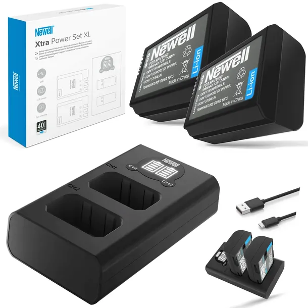 Newell DL-USB-C ładowarkadwa akumulatory NP-FW50