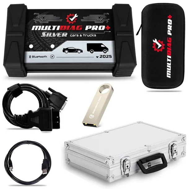 SKANER DIAGNOSTYCZNY OBD2 WSZYSTKIE MARKI SAMOCHODÓW MULTIDIAG PRO+ SILVER