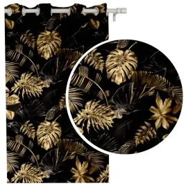 zaslona-monstera-zlote-liscie-zaslony-145x250