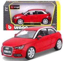 audi-a1-czerwony-samochod-metalowy-model-pojazd-bburago-1-24