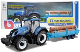 traktor-metalowy-new-holland-z-przyczepa-z-drewnem-pojazd-bburago-1-32