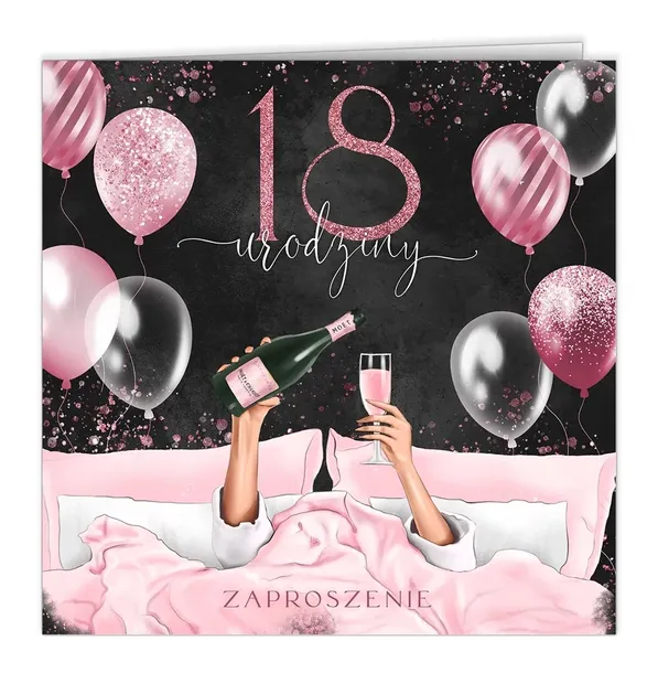 Zaproszenia na 18 Urodziny osiemnastkę Koperta B50