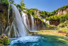 puzzle-1000-ukladanka-krajobraz-gory-wodospad-jezioro-natura-9-castor