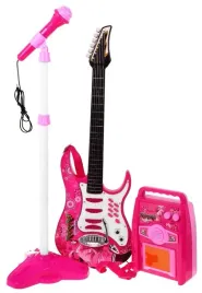 gitara-elektryczna-wzmacniacz-rozowa