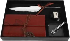 skorzany-notes-dziennik-pioro-do-pisania-kaligrafii-vintage-zestaw-prezent