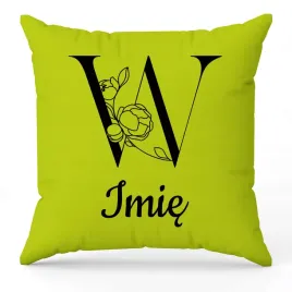 poduszka-twoje-imie-monogram-litera-w-zielony-na-prezent-wzory