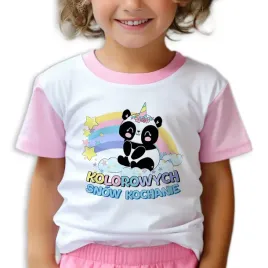 pizama-dziecieca-kolorowych-snow-wzory-prezent-rozowa-krotki-rekaw-122cm