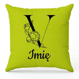 poduszka-twoje-imie-monogram-litera-v-zielony-na-prezent-wzory