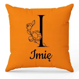 poduszka-twoje-imie-monogram-litera-i-pomaranczowy-na-prezent-wzory