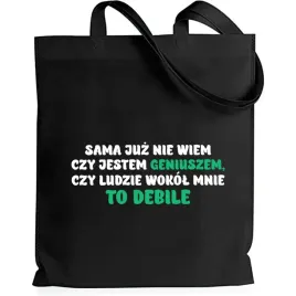torba-eko-shopper-czarny-nie-wiem-czy-jestem-geniuszem-wzory