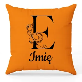 poduszka-twoje-imie-monogram-litera-e-pomaranczowy-na-prezent-wzory
