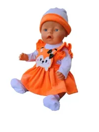 sukienka-czapeczka-bluzeczka-ubranko-dla-lalki-bobasa-ciuszki-pomaranczowe