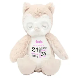 mis-przytulanka-sowa-na-prezent-odwiedziny-dla-dziecka-metryczka-imie-wzory